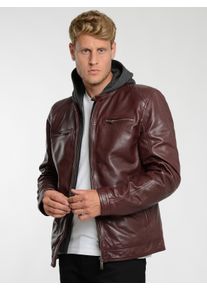 JCC Herren Lederjacke "3102234", rot, Gr. 52, Obermaterial: 100% Lammleder; Innenfutter oben: 100% Polyester; Innenfutter unten: 100% Baumwolle;