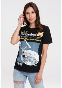 logoshirt Damen T-Shirt "Star Trek - Haynes Manual", schwarz, casual, Gr. S, bedruckt, 100% Baumwolle, Shirts, mit lizenziertem Print