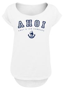F4NT4STIC Damen T-Shirt "PLUS SIZE Ahoi Knut & Jan Hamburg", weiß, casual, Gr. XXL, Obermaterial: 100% Baumwolle, Shirts, Print