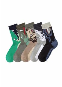 Kinder Socken, Gr. 19, bunt, Polyamid, Baumwolle, Elasthan, uni und gemustert, Socken, mit Tiermotiven