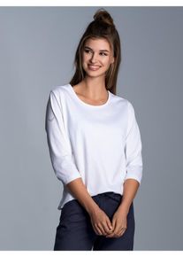 TRIGEMA Damen T-Shirt "TRIGEMA 3/4 Arm Shirt aus Biobaumwolle", weiß, Basic, Gr. XL, 100% Baumwolle (Bio-Baumwolle kbA), Shirts