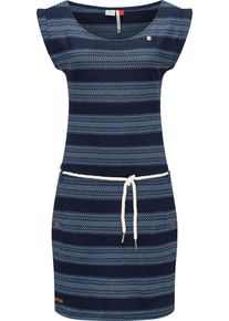 Ragwear Damen Sommerkleid "Tag Blockstripes Intl.", blau, Gr. XL, Obermaterial: 75% Baumwolle, 25% Polyester, Kleider, leichtes Jersey Kleid mit