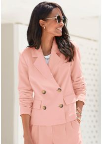 Lascana Damen Kurzblazer, rosa, modisch, Gr. 36, unifarben, Web, Obermaterial: 64% Polyester, 32% Viskose, 4% Elasthan. Futter: 100% Polyester,