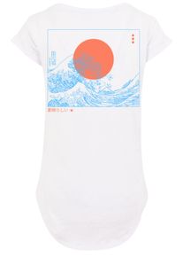 F4NT4STIC Damen T-Shirt "PLUS SIZE Kanagawa Welle", weiß, casual, Gr. XL, Obermaterial: 100% Baumwolle, Shirts, Print