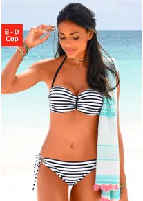 Venice Beach Damen Bandeau-Bikini-Top "Summer", bunt, Gr. 34, gestreift, quergestreift, Polyamid, Xtra Life LYCRA, Bikini-Oberteile, mit geraffter