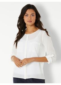 Heine Damen Seidenbluse, beige, Gr. 34, unifarben, 100% Seide, Blusen