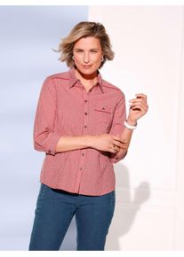 Classic Basics Damen Karobluse, rot, Gr. 48, gemustert, kariert, 100% Baumwolle, Blusen