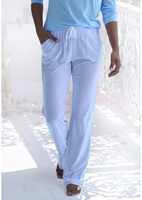 s.Oliver Damen Pyjamahose, Gr. 32, blau, Single Jersey, Obermaterial: 50% Baumwolle, 50% Viskose, gestreift, klassisch, Hosen, mit seitlichen