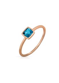 OROLINO Damen Fingerring "585 Gold Roségold mit Blautopas (beh.)", 052 (16,6), Gold, rot, Gold, Fingerringe