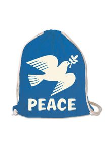 logoshirt Kulturbeutel "Turnbeutel Peace - Friedenstaube", blau, Baumwolle, unifarben, Taschen, mit coolem Print