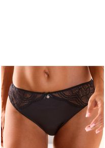 Nuance Damen Tanga "Vivianna", Gr. 32, schwarz, Microfaser, Spitze, Obermaterial: 88% Polyamid, 12% Elasthan, Unterhosen, mit feinen Spitzen-Details