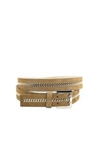 Damen Ledergürtel "Edelrocker", braun, Basic,casual,feminin,modisch, Gr. L, Collezione Alessandro, unifarben, Leder, Gürtel, 3cm breit, Echt Leder,