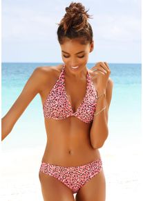 Lascana Damen Bügel-Bikini-Top "Mae", rosa, Gr. 38, bedruckt, Animalprint, Polyamid, Bikini-Oberteile, farbenfroher Animalprint, herausnehmbare Cups,