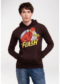logoshirt Herren Kapuzensweatshirt "DC Comics - Flash, Fastest Man Alive", braun, casual, Gr. M, bedruckt, 65% Baumwolle, 35% Polyester, Sweatshirts,
