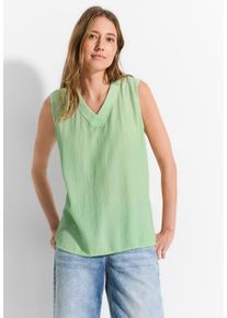 Cecil Damen Blusentop, grün, casual, Gr. S, unifarben, Stoff, 80% Viskose, 20% Nylon, Blusen, aus softem Materialmix