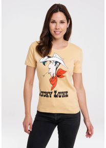 logoshirt Damen T-Shirt "Lucky Luke Portrait", gelb, modisch, Gr. XXL, bedruckt, 100% Baumwolle, Shirts, mit coolem Print