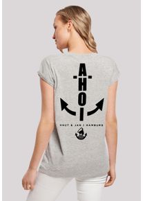 F4NT4STIC Damen T-Shirt "Ahoi Anker Knut & Jan Hamburg", grau, casual, Gr. M, Obermaterial: 100% Baumwolle, Shirts, Print