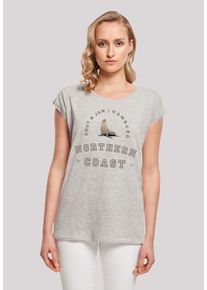 F4NT4STIC Damen T-Shirt "Robbe Knut & Jan Hamburg", grau, casual, Gr. S, Obermaterial: 100% Baumwolle, Shirts, Print