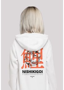 F4NT4STIC Damen Kapuzenpullover "Nishikigoi", weiß, casual, Gr. XL, Obermaterial: 65% Baumwolle, 35% Polyester, Pullover, Hoodie, Warm, Bequem