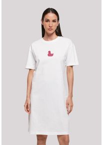 F4NT4STIC Damen Shirtkleid "Ente Magenta", weiß, casual, Gr. S, Obermaterial: 100% Baumwolle, Kleider, Print