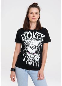 logoshirt Damen T-Shirt "DC Comics - Joker", schwarz-weiß, casual, Gr. L, bedruckt, 100% Baumwolle, Shirts, mit lizenziertem Print