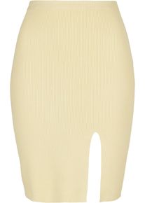 Urban Classics Damen Sommerrock "Urban Classics Damen Ladies Rib Knit Skirt", gelb, Gr. 5XL, unifarben, 35% Polyacryl, 35% Viskose, 30% Polyamid,