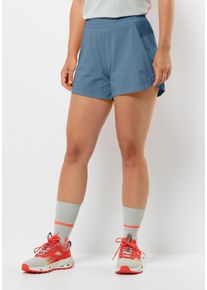 Jack Wolfskin Damen Shorts "PRELIGHT 2IN1 SHORTS W", blau, Gr. L, 1. OBERSTOFF: 84% POLYAMID, 16% ELASTHAN; 2. OBERSTOFF: 85% POLYAMID, 15% ELASTHAN;