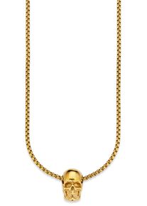 Bruno Banani Herren Kette mit Anhänger "Schmuck Geschenk Halskette Scull Totenkopf, Venezianerkette", Edelstahl, L: 55cm B: 3mm, gold, Edelstahl,