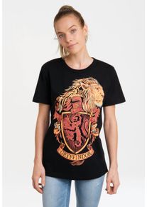 logoshirt Damen T-Shirt "Harry Potter - Gryffindor", schwarz, casual, Gr. S, bedruckt, 100% Baumwolle, Shirts, mit lizenziertem Print