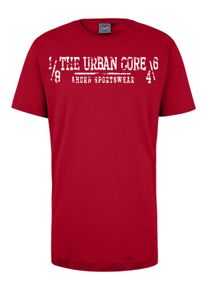Herren T-Shirt "URBAN CORE_WHITE", rot, casual, Gr. XXL, Ahorn Sportswear, 100% Baumwolle, Shirts, Mit lässigem Print