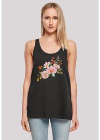 F4NT4STIC Damen T-Shirt "Blumenmuster", schwarz, casual, Gr. S, Obermaterial: 100% Baumwolle, Shirts, Print