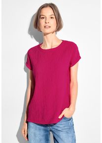 Cecil Damen Kurzarmbluse, pink, casual, Gr. XS, unifarben, Stoff, 70% Viskose, 30% Polyamid, Blusen, mit Rundhalsausschnitt