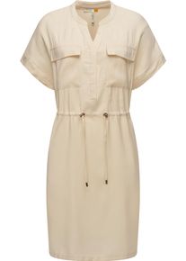 Ragwear Damen Blusenkleid "Roisa", beige, modisch, Gr. XL, Material: 80% Viskose, 20% Polyester, Kleider, stylisches Sommerkleid mit Bindeband