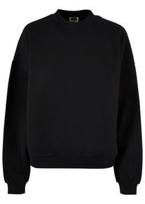 Urban Classics Damen Sweater "Urban Classics Damen Ladies Oversized Organic Crewneck", schwarz, Gr. XS, unifarben, 100% Baumwolle, Sweatshirts