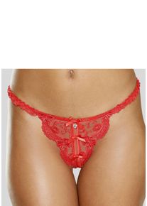Damen String-Ouvert, Petite Fleur Gold, Gr. 44, rot, Obermaterial: 90% Polyamid, 5% Elasthan, 5% Viskose, Unterhosen, in sexy Bändchen-Optik