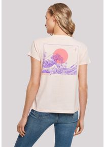 F4NT4STIC Damen T-Shirt "Kanagawa Welle Japan", pink, casual, Gr. XL, Obermaterial: 100% Baumwolle, Shirts, Print