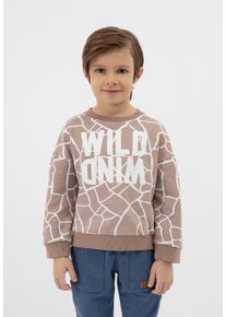 Gulliver Herren Sweatshirt, beige, casual, Gr. 110, bedruckt, 100% Baumwolle, Sweatshirts, mit Alloverprint