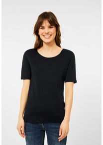 Cecil Damen T-Shirt, schwarz, Basic, Gr. XXL, unifarben, Web, 100% Baumwolle, Shirts, Basic