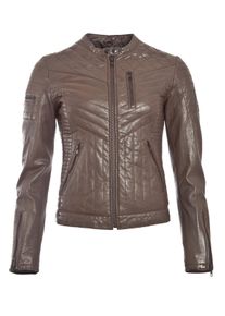JCC Damen Bikerjacke "AW15-L11", braun, Gr. XXS, Obermaterial: 100% Leder, Lamm / Futter: 100% Baumwolle / Ärmelfutter: 100% Polyester, Jacken