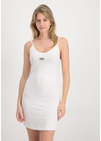 Damen T-Shirt "Alpha Industries Women - Dresses Basic Dress Small Logo Wmn", weiß, Gr. M, Alpha Industries, Obermaterial: 95% Baumwolle, 5% Elastan,