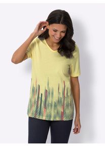 Damen Longshirt "Longshirt", gelb, Gr. 38, gemustert, mehrfarbig, 65% Polyester, 35% Baumwolle, Shirts