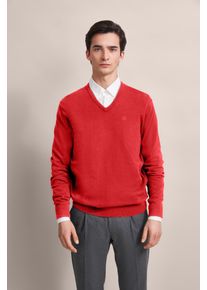 Bugatti Herren Rundhalspullover, rot, casual, Gr. XXL, Sweatware, 100% Baumwolle, Pullover, mit komfortablem Schnitt