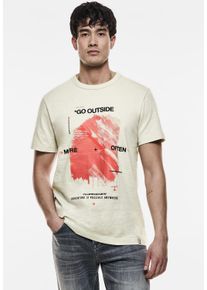 Street One MEN Herren T-Shirt, grau, casual, Gr. XXL, bedruckt, Web, 100% Baumwolle, Shirts, aus reiner Baumwolle