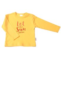Liliput Jungen Langarmshirt "Let The Sun", gelb, casual, Gr. 74, bedruckt, 100% Baumwolle, Shirts, mit Druckknöpfen auf der Schulter
