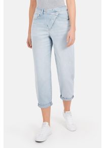 Recover Pants Damen 5-Pocket-Jeans "Gianna", blau, casual, Gr. 42, unifarben, 97% Baumwolle;3% Elasthan, Jeans, mit diagonalem Verschluss