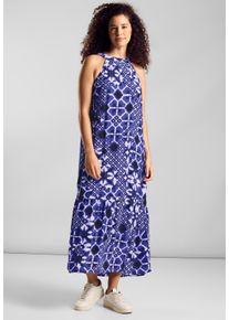 Street One Damen Maxikleid, blau, casual, Gr. 38, bedruckt, Stoff, 100% Viskose, Kleider, aus Viskose