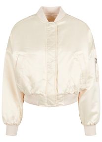 Urban Classics Damen Bomberjacke "Urban Classics Damen Ladies Short Oversized Satin Bomber Jacket", beige, casual, Gr. 4XL, unifarben, 98% Polyester,