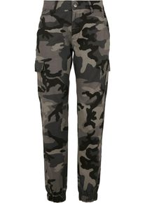 Urban Classics Damen Cargohose "Urban Classics Damen Ladies High Waist Camo Cargo Pants", grün, Gr. 27, 98% Baumwolle, 2% Elasthan, Hosen