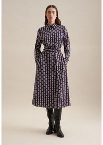 Seidensticker Damen Sommerkleid "Schwarze Rose", lila, Gr. 38, bedruckt, 100% Viskose, Kleider, Langarm Kragen Druck
