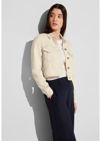Street One Damen Jeansjacke, beige, casual, Gr. 46, unifarben, Jeans, 98% Baumwolle, 2% Elasthan, Jacken, aus Baumwolle mit Stretchanteil